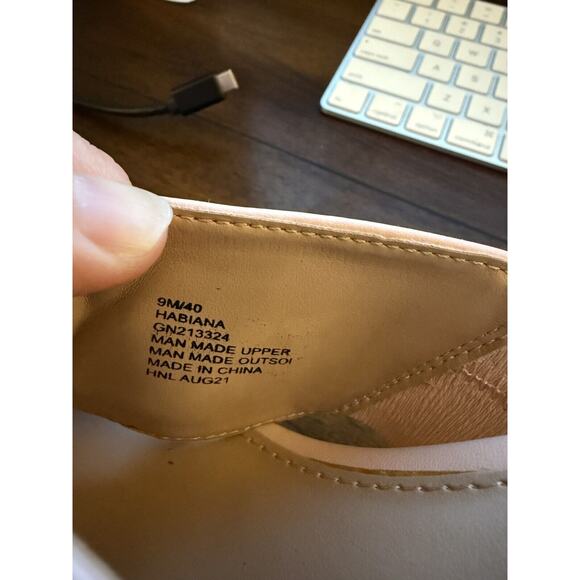 BCBGeneration Womens Habanna Cork Wedge Sandal Size 9 Pink & Silver Vegan Lthr - Picture 6 of 8